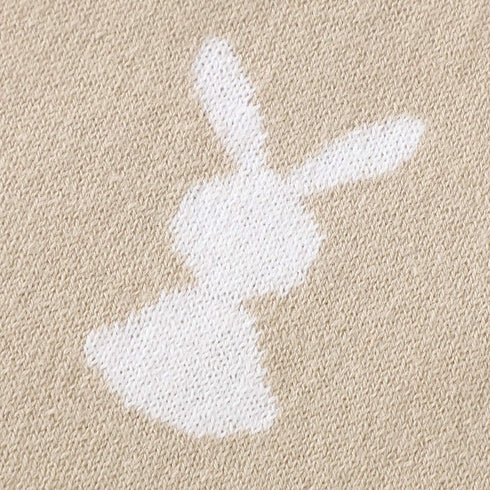 LAWKUL Baby Wrap Blanket Soft 100% Cotton Baby Blanket Knit Crib Receiving Blanket with Bunny Pattern Swaddle Cute Blanket for Babies Boy and Girl in Easter Size 4030 Inches
