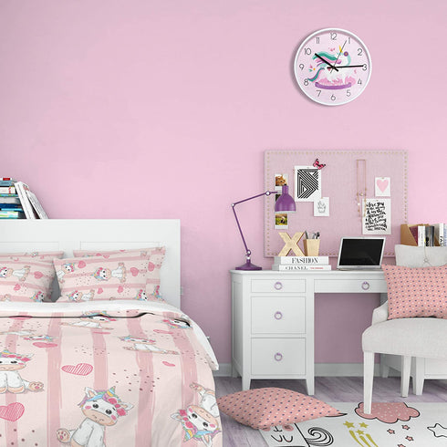 Something Unicorn - Beautiful Unicorn Wall Clock for Girls Bedroom Decoration. Silent Non Ticking Quartz Battery Operated Easy to Read. (12 inch)