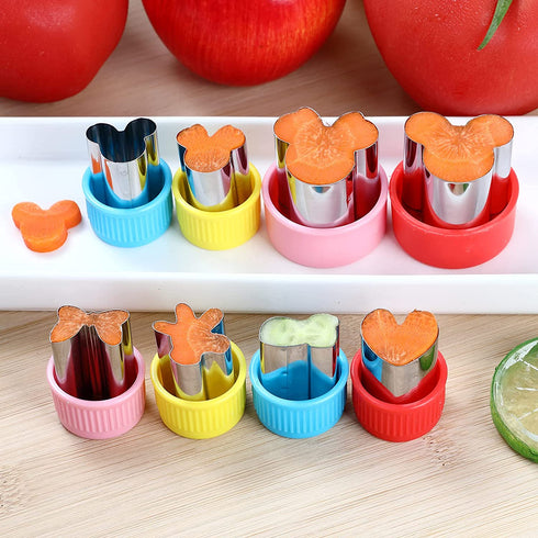Elfkitwang Mickey and Minnie Themed Cookie Cutters Set ,Mickey Minnie Head Cartoons Shapes Cookie Cutter for Kids Sandwich Cakes Biscuits Vegetables Fruit Cutters Baking Mold(Assorted Sizes)