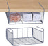 SUFAUY Stainless Steel 2-Pack Under Cabinet Shelf Basket Organizer, Metal Wire Rack Hanging Storage Baskets Holds up to 22lbs for Kitchen Pantry or Refrigerator, Silver
