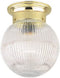 Westinghouse Lighting 6669200 One-Light Flush-Mount Interior Ceiling Fixture, Polished Brass Finish with Crystal Ribbed Glass Globe