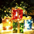 4 Christmas Lighted Gift Boxes and 80 LED Light Decorations, Xmas Tree Reindeer Lit Present Box with Glitter Bows for Indoor Home Party Decor