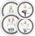 Reston Lloyd Electric Stove Burner Covers, Set of 4, Night Shift All-Over Pattern