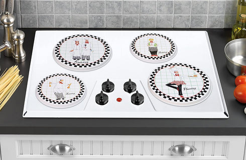 Reston Lloyd Electric Stove Burner Covers, Set of 4, Night Shift All-Over Pattern