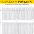 NICETOWN Front Door Sheer Curtain, Privacy Semitransparent Voile French Door Curtain with Top and Bottom Rod Pocket, Sheer Door Curtain, Tieback Included, W52 inches x L40 inches, 1 Panel, White