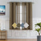 Linen Blend Textured Semi-Sheer Grommet Window Curtain Panels for Living Room Bedroom Farmhouse Window Treatment Curtains, Brown, 37 x 63 Inch, 2 Panels