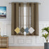 Linen Blend Textured Semi-Sheer Grommet Window Curtain Panels for Living Room Bedroom Farmhouse Window Treatment Curtains, Brown, 37 x 63 Inch, 2 Panels