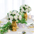 Nuptio 2 Pcs Wedding Centerpieces for Tables, 8.86in Tall Metal Flower Vase Decorations, Gold Centerpiece for Table, Flower Vases for Living Room Dining Room Office Party Reception Decor