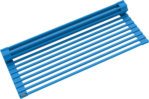 Kraus KRM-10AQ Kore Multipurpose Over-Sink Roll-Up Dish Drying Rack, 21 Inch-Regular, Aqua