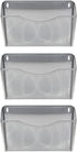 EasyPAG Wall File Holder Hanging Organizer 3 Mesh Collection Single Pocket for Office and Home,Silver