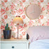 Blooming Wall Peel&Stick Removable Pink Champagne Fresh Peony Self-Adhesive Prepasted Wallpaper Wall Mural (Vintage Pink/Light Champagne, 17.7€œx118)