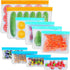 VEHHE 20 Pack Reusable Storage Bags (2 Gallon Ziplock Bags + 6 Reusable Snack Bags + 6 Reusable Freezer Bags + 6 Sandwich Bags) Leakproof Food Bags For Lunch Travel Cosmetic