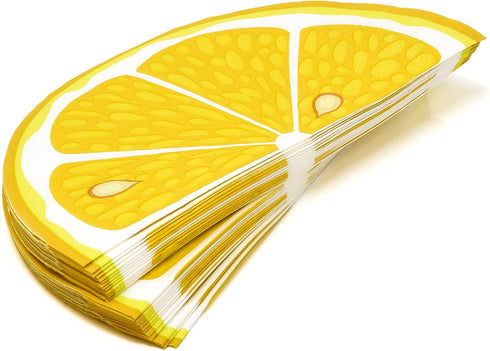 Yellow Lemon Citrus Fruit Party Supplies Tableware Set Includes 24 9" Paper Plates 24 7" Plate 24 9 Oz Cups 50 Lunch Napkins for Lemons Lemonade Summer Tropical Themed Disposable Birthday Dinnerware