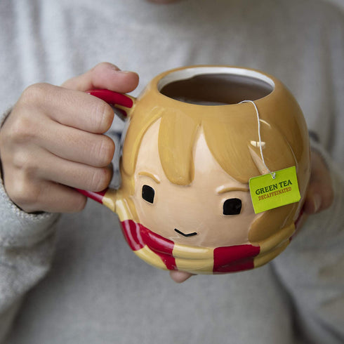 Harry Potter Hermione Granger Figural Ceramic Coffee Mug, 24 oz - Cute Chibi Design with Gryffindor Scarf Handle - Great Gift for Any Harry Potter Fan
