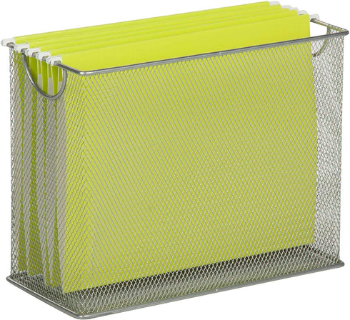 Honey-Can-Do Mesh Desktop File Organizer, Silver OFC-03303 Silver