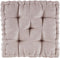 Intelligent Design Azza Floor Pillow Square Pouf Chenille Tufted with Scalloped Edge Design Hypoallergenic Bench/Chair Cushion, 20"x20"x5", Blush