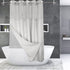 No Hooks Needed Shower Curtain with Snap-in PEVA Liner Set - Hotel Style with See Through Top Window, Machine Washable & Water Repellent, Gray, 71x74