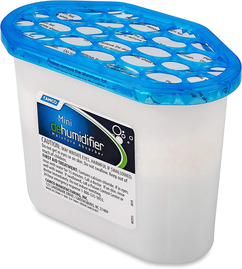 Camco 44195 Fragrance Free Miniature Dehumidifier - Compact Size, Absorbs Up to 3x Its Weight in Water. , White