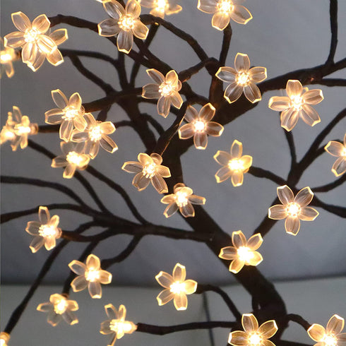 Bonsai Tree Light Artificial Tree Led Flower Cherry Blossom Light Adjustable Branches Battery Operated for Room Decoration and Gift (Warm White)