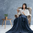Navy Blue Flannel Fleece Blanket King Size, Ultra Soft Warm Fuzzy Plush Blanket for Bed Couch Travel Camping 90 x 108 inch