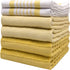 Premium Kitchen Towels (20?x 28?, 6 Pack) Large Cotton Kitchen Hand Towels Striped Flat & Terry Towel Highly Absorbent Tea Towels Set with Hanging Loop Yellow