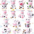 14 Pieces Mini Cute Cow Animals Miniature Figurines Toys Cow Cake Toppers Resin Garden Miniature Moss Landscape DIY Terrarium Crafts Ornament for Cake Decoration Garden Home Party Decor