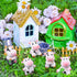 14 Pieces Mini Cute Cow Animals Miniature Figurines Toys Cow Cake Toppers Resin Garden Miniature Moss Landscape DIY Terrarium Crafts Ornament for Cake Decoration Garden Home Party Decor