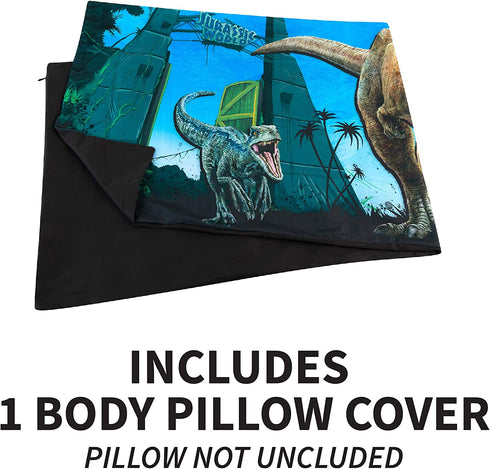 Franco Kids Bedding Super Soft Microfiber Zippered Body Pillow Cover, 20" x 54", Jurassic World,PE0118
