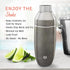 SNOWFOX Elegance Collection Double Wall Insulated Stainless Steel Cocktail Shaker, Black/Gold