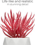 Nordik Set of 4 Desk Plants - Office Decor for Women Desk, Indoor, Living Room, Bedroom, Home and Desk Decor Pink Faux Succulents in White Geometric Ceramic Planters