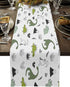 WARM TOUR Dinning Table Runners Cartoon Jurassic Age Drawing Dinosaur Table Cloth Setting Cute Wildlife Dino Animal Decorative Dresser Scarf for Kitchen Farmhouse Holiday Party Wedding
