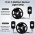 3.5m/11.5ft Motion Activated Gun Safe Light Strip, Megulla Gen3 Rechargeable Battery Powered Motion Sensor Black LED Strip with Timer and Dimmer for Closets, Stairs, Bed, Under Cabinet-Warm White
