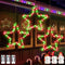 Christmas Window Lights 3 Pack Battery Operated LED Star Light 8 Modes Timer Fairy Hanging Light, Outdoor Waterproof Decor for Home Xmas Tree Porch Holiday Party Indoor Decoration Red and Green