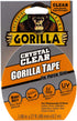 Gorilla Crystal Clear Repair Duct Tape, 1.88? x 9 yd, Clear, (Pack of 2)