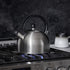 Diamond Home 2.5 Liter Stainless Steel Whistling Tea Kettle - Modern Stainless Steel Whistling Tea Pot for Stovetop with Cool Grip Ergonomic Handle - Silver