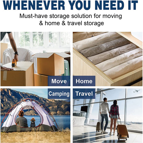 15 Compression Bags for Travel, Roll Up Space Saver Bags for Travel, Saves 80% of Storage Space, Travel Compression Bags for Packing & Clothes, No Pump or Vacuum Needed