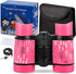 Kid Binoculars Shock Proof Toy Binoculars Set - Bird Watching - Educational Learning - Presents for Kids - Children Gifts - Boys and Girls - Outdoor Play - Hunting - Hiking - Camping Gear?Pink?