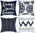 Yastouay Modern Decorative Throw Pillow Covers Home Sweet Home Cushion Covers Set of 4 Geometric Pillowcases for Couch Sofa Bedroom (Dark Blue, 18" x 18")