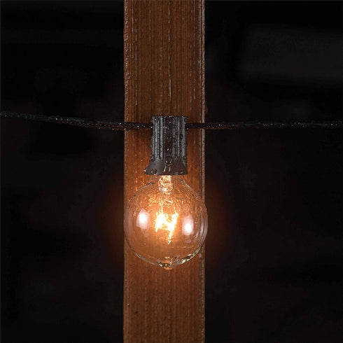 Mr Beams 5W G40 Bulb Incandescent Weatherproof Indoor/Outdoor String Lights, 50 ft, White, Feet