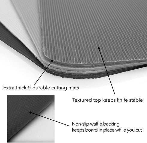 Simply Genius (8 Piece) Extra Thick Cutting Boards for Kitchen Prep, Non Slip Flexible Cutting Mat Set, Dishwasher Safe, BPA Free Plastic Colorful Chopping Mats for Meat and Vegetables