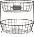 Spectrum Diversified Vintage Living Oval Server Stacked, 2-Tier Bowls, Dining Table & Kitchen Counter Organizer, Modern Fruit Basket Stand, Industrial Gray