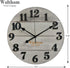 Waltham Real Wood Wall Clock, 12 inch, Battery Operated, Grey Finish - Made from Real Wood not Particle Board or MDF- 100% Real Wood!
