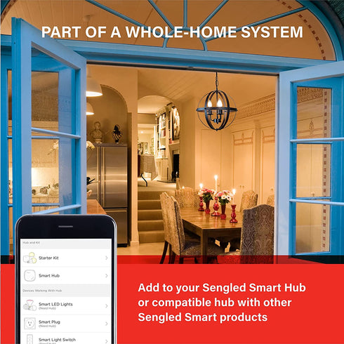 Sengled Smart Light Bulbs, Zigbee Hub Required, Works with Alexa and SmartThings, Voice Control with Google Home and Echo with built-in Hub, Soft White 60W Equivalent A19 Dimmable Smart Bulbs, 4-Pack