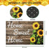 Sunflower Welcome Doormat, 17 X 29 Inch Wood Background Flower Spring Summer Decorative Home Sweet Home Entrance Rug Door Mat Rubber Backing Non-Slip Floor Mat for Kitchen Bathroom
