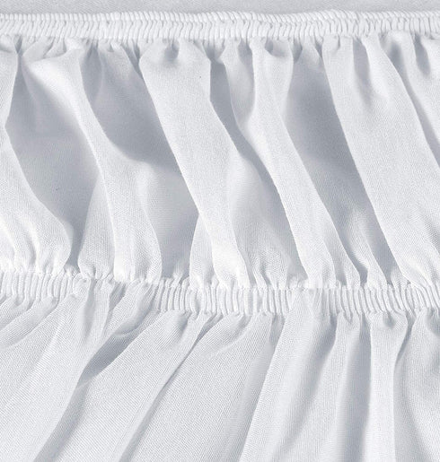 Utopia Bedding King Elastic Bed Ruffle - Easy Wrap Around Ruffle - Microfiber Bed Skirt with Adjustable Elastic Belt 16 Inch Tailored Drop - Hotel Quality Bedskirt, Fade Resistant (King, White)