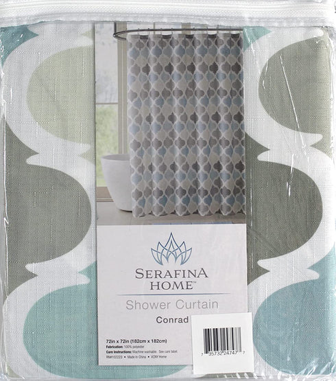 Universal Bathroom Fabric Shower Curtain for Men or Women: Earth Tones of Brown, Taupe, Slate Blue and Aqua (Brown, Turquoise, Beige, Taupe, Grey, White)