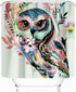 77collect Owl Shower Curtain with 12 Hooks,72" x 72" Shower Curtain for Bathroom,Waterproof Polyester Animal Bathroom Decor