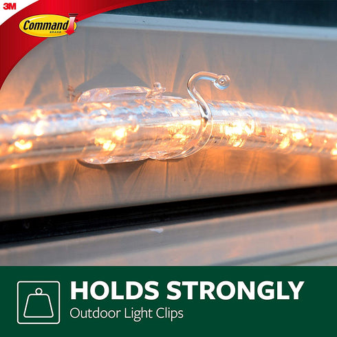 Command Outdoor Rope Light Clips, Clear, Decorate Damage-Free