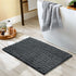 DEXI Bath Mat Bathroom Rug Non Slip Absorbent and Soft Floor Mats Washable Chenille for Bathtub Toilet Shower Room Entryway,16"x24"Dark Gray