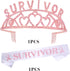 Breast Cancer Survivor Satin Sash, Survivor Tiara for celebrating Breast Cancer Surviving?Cancer Awareness Jewelry for Women, Pink Ribbon Breast Cancer Sash, Breast Cancer Fighter Party Item, Breast C